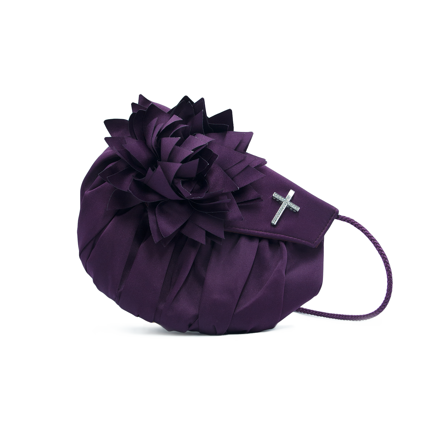 Midnight Bloom Satin Evening Bag